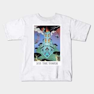 Tarot The Tower Kids T-Shirt